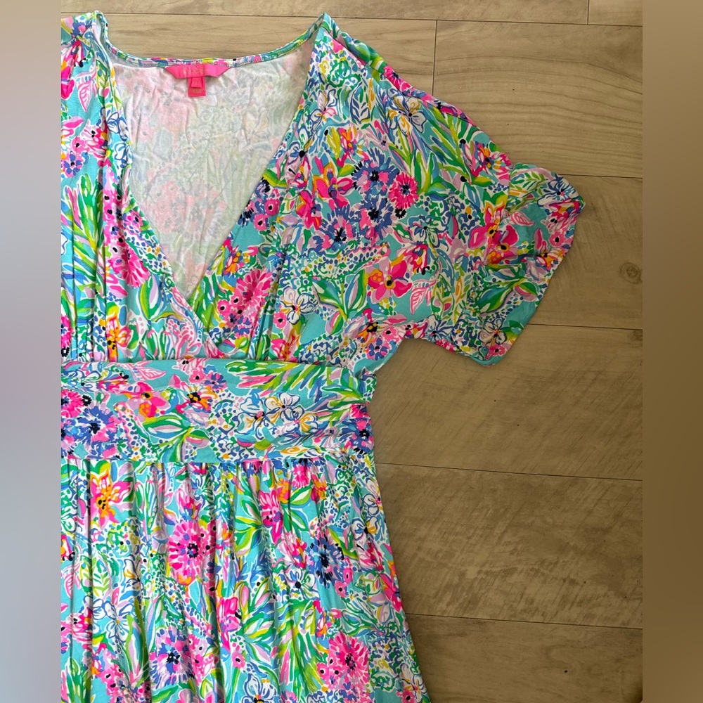 Lilly Pulitzer Jessi Midi Dress Amalfi Blue Alligator Isle - Picture 4 of 7